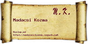 Madacsi Kozma névjegykártya